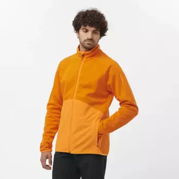 Мужская теплая толстовка Salomon Essential на молнии, оранжевый
