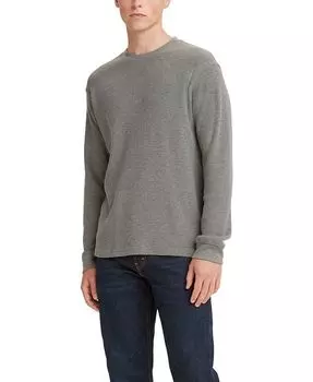 Мужская термо-футболка с длинными рукавами вафельной вязки Levi's, серый