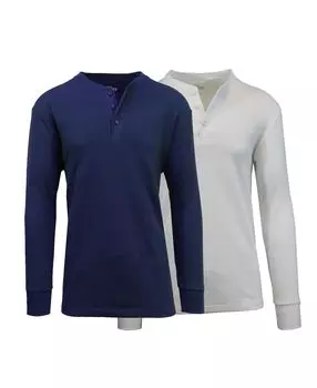 Мужская термофутболка henley с длинным рукавом, упаковка из 2 шт. Galaxy By Harvic, мульти