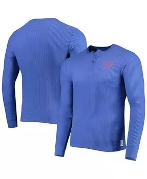 Мужская термофутболка с длинным рукавом Royal New England Patriots Henley Junk Food, синий