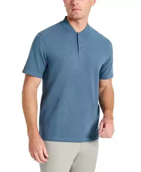Мужская текстурированная хлопковая толстовка с воротником-бомбером Performance Henley Kenneth Cole, синий