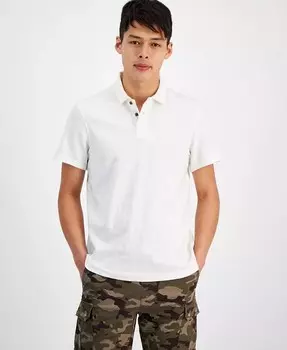 Мужская текстурированная рубашка-поло обычного кроя Sun + Stone, белый