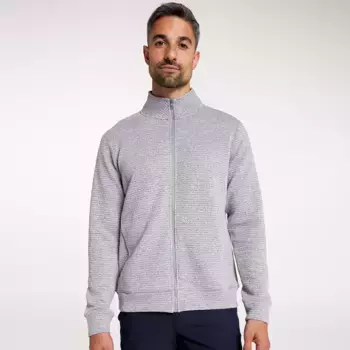 Мужская текстурированная трикотажная рубашка VRST на молнии во всю длину, цвет Mid Grey Heather