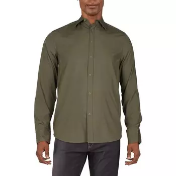 Мужская тканая рубашка на пуговицах с длинными рукавами Kenneth Cole, цвет Dark Green