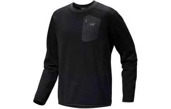 Толстовка мужская Arcteryx с логотипом на кармане, черный