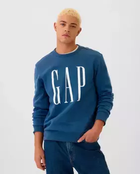 Мужская толстовка без капюшона с логотипом Gap спереди, синий