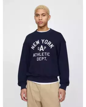 Мужская толстовка без капюшона с логотипом Gap, тёмно-синий