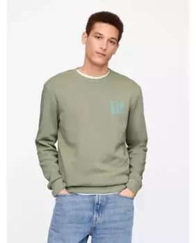 Мужская толстовка без капюшона с логотипом спереди Gap, зеленый