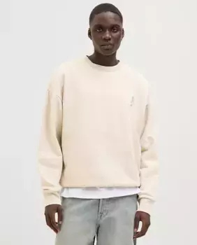 Мужская толстовка без капюшона с отделкой спереди Jack & Jones, бежевый