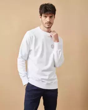 Мужская толстовка без капюшона с трафаретным принтом Altonadock, белый