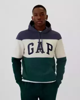 Мужская толстовка без молнии с капюшоном и логотипом бренда Gap, синий