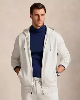 Мужская толстовка больших размеров Polo Ralph Lauren, серебристо-серый