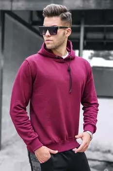 Мужская толстовка бордово-красная 5334 MADMEXT