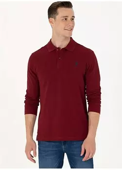 Мужская толстовка бордового цвета с воротником поло U.S. Polo Assn.