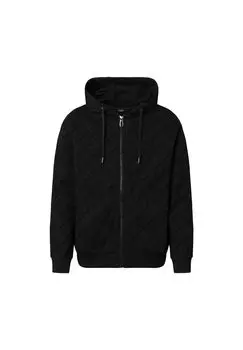Мужская толстовка - Cataldo, капюшон, молния, логотип по всей поверхности, хлопок JOOP! JEANS, черный