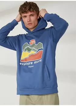 Мужская толстовка цвета индиго с воротником с капюшоном Discovery Expedition