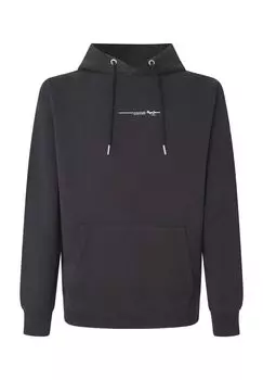 Мужская толстовка - DAVID HOODIE, пуловер, хлопок, капюшон, логотип, однотонный цвет Pepe Jeans, темно-серый