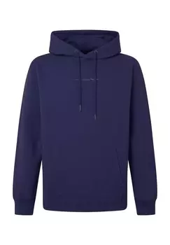 Мужская толстовка - DAVID HOODIE, пуловер, хлопок, капюшон, логотип, однотонный цвет Pepe Jeans, темно-синий