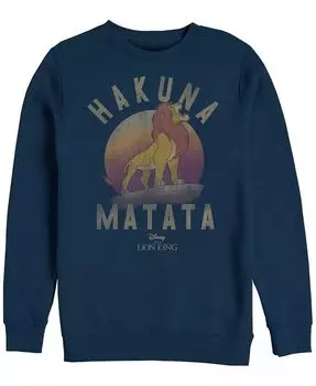 Мужская толстовка Disney King Lion King Simba Hakuna Matata, флис с круглым вырезом Fifth Sun, синий
