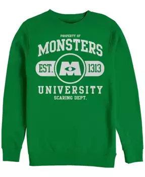 Мужская толстовка Disney Pixar Monsters University Est. 2013 Logo, с круглым вырезом, флисовая Fifth Sun, зеленый