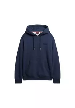 Мужская толстовка - ESSENTIAL LOGO HOODIE, свитер с капюшоном, толстовка, однотонный Superdry., синий