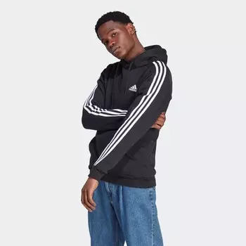 Мужская толстовка Essentials флисовая 3 полоски Adidas, белый