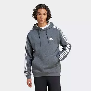 Мужская толстовка Essentials флисовая 3 полоски Adidas, серый