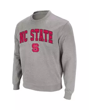 Мужская толстовка heather grey nc state wolfpack arch с круглым вырезом и логотипом Colosseum, мульти