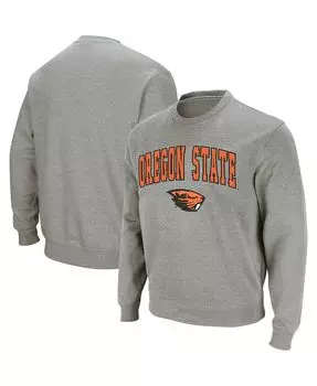 Мужская толстовка heather grey oregon state beavers arch & logo с круглым вырезом Colosseum, мульти