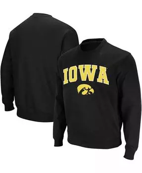Мужская толстовка Iowa Hawkeyes Arch and Logo с круглым вырезом Colosseum, черный