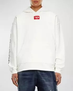 Мужская толстовка из джерси с аэрографией на петле сзади Diesel, цвет Off White