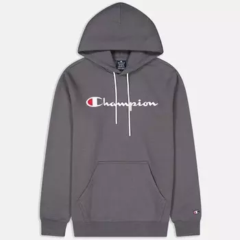 Мужская толстовка из флиса с вышитым скриптом и большим логотипом Champion, черный