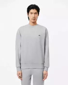 Мужская толстовка из матового органического хлопка Lacoste, светло-серый