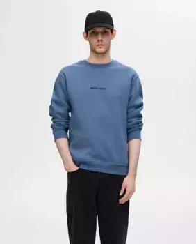 Мужская толстовка из переработанного хлопка Selected, синий