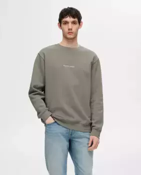 Мужская толстовка из переработанного хлопка Selected, зеленый