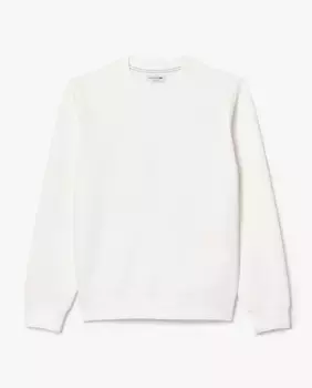 Мужская толстовка из пике с тисненым логотипом белого цвета Lacoste, белый