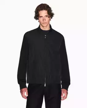 Мужская толстовка из разных тканей с застежкой-молнией Armani Exchange, черный