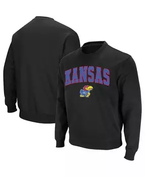 Мужская толстовка Kansas Jayhawks Arch & Logo с круглым вырезом Colosseum, черный