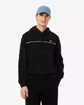 Мужская толстовка классического кроя в полоску с логотипом Lacoste, черный