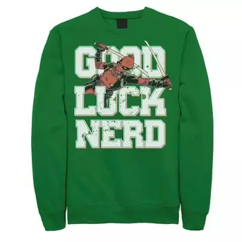 Мужская толстовка ко Дню Святого Патрика Marvel Deadpool Good Luck Nerd Licensed Character