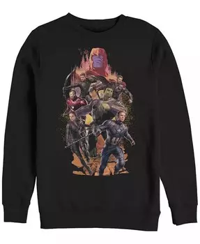 Мужская толстовка Marvel Avengers Endgame Final Battle Group, флис с круглым вырезом Fifth Sun, черный
