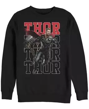 Мужская толстовка Marvel Avengers Endgame Thor Action Pase, флис с круглым вырезом Fifth Sun, черный
