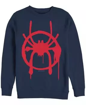 Мужская толстовка Marvel Spider-Man Into the Spider-Verse с логотипом Майлза Моралеса на груди, флис с круглым вырезом Fifth Sun, синий