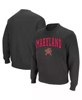 Мужская толстовка Maryland Terrapins Arch and Logo с круглым вырезом Colosseum, серый