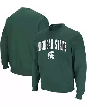 Мужская толстовка Michigan State Spartans с круглым вырезом и аркой и логотипом Colosseum, зеленый