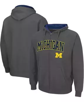 Мужская толстовка Michigan Wolverines Arch Logo 3.0 с молнией Colosseum, серый