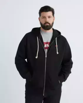 Мужская толстовка на молнии и капюшоне, больших размеров Levi's, черный