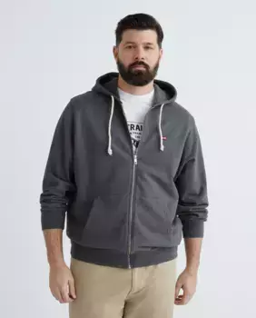 Мужская толстовка на молнии и капюшоне, больших размеров Levi's, серый