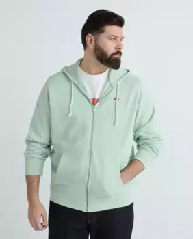 Мужская толстовка на молнии и капюшоне, больших размеров Levi's, зеленый