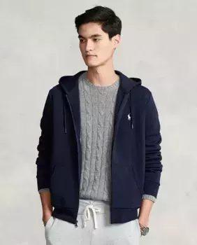 Мужская толстовка на молнии Polo Ralph Lauren, темно-синий